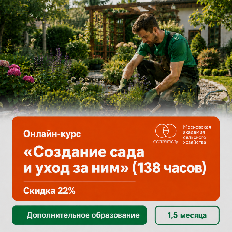 Онлайн-курс «Создание сада и уход за ним» (138 часов)