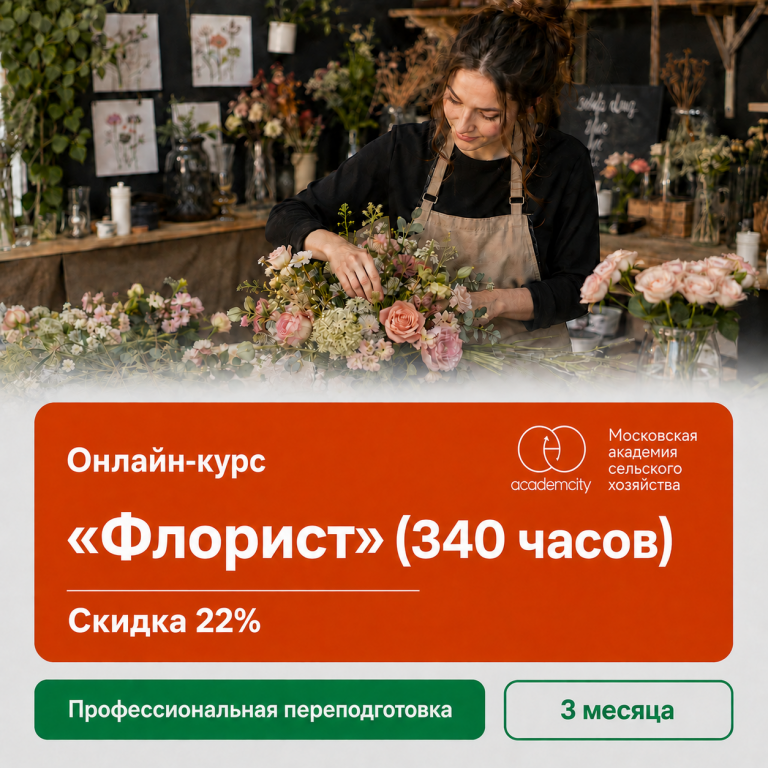Онлайн-курс «Флорист» (340 часов)