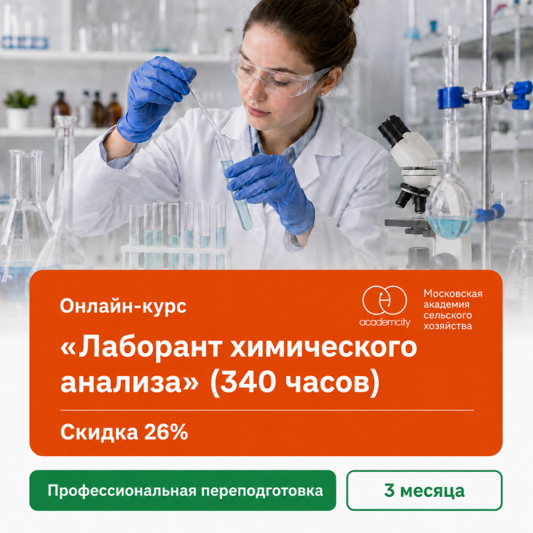 Онлайн-курс «Лаборант химического анализа» (340 часов)